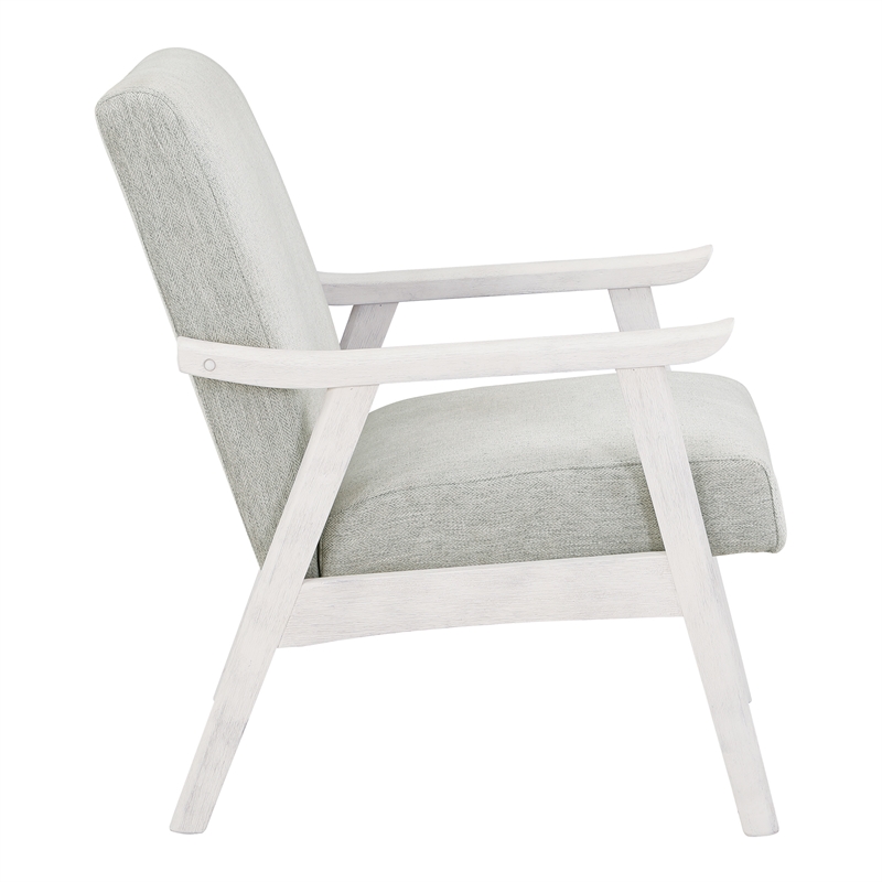 Weldon Armchair in Smoke Gray Fabric with Antique White Finished Frame