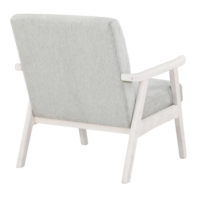Weldon Armchair in Smoke Gray Fabric with Antique White Finished Frame