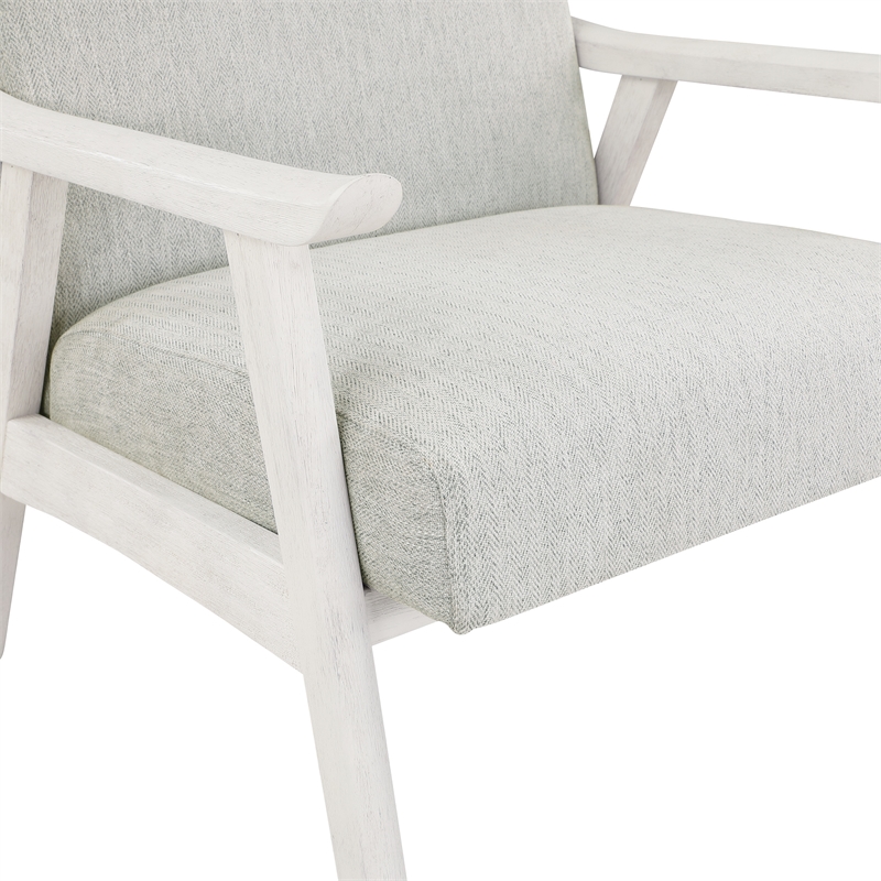 Weldon Armchair in Smoke Gray Fabric with Antique White Finished Frame