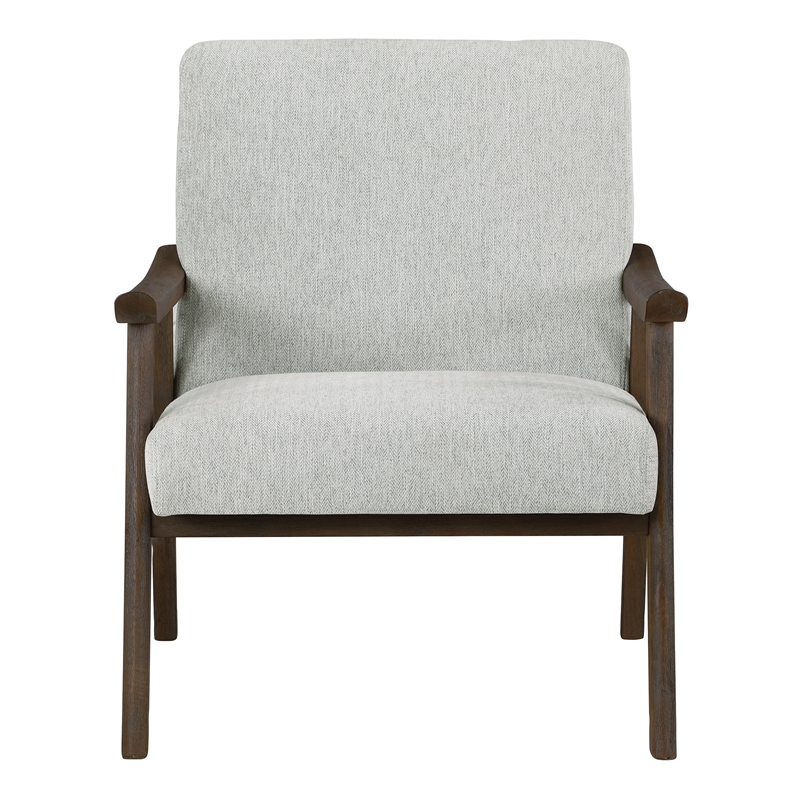 Weldon Armchair in Smoke Gray Fabric with Brushed Brown Finished Frame