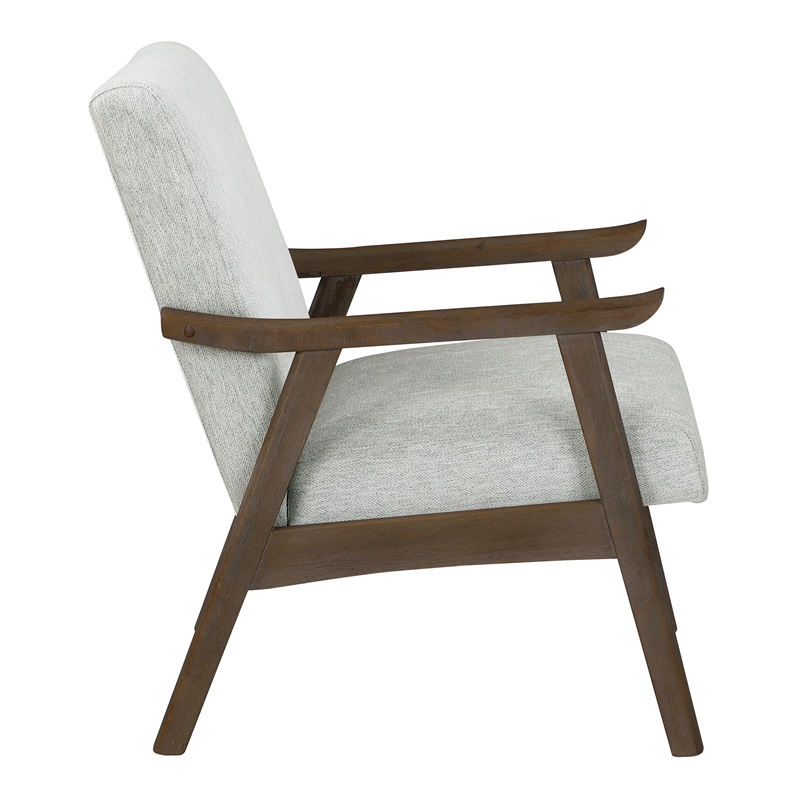 Weldon Armchair in Smoke Gray Fabric with Brushed Brown Finished Frame