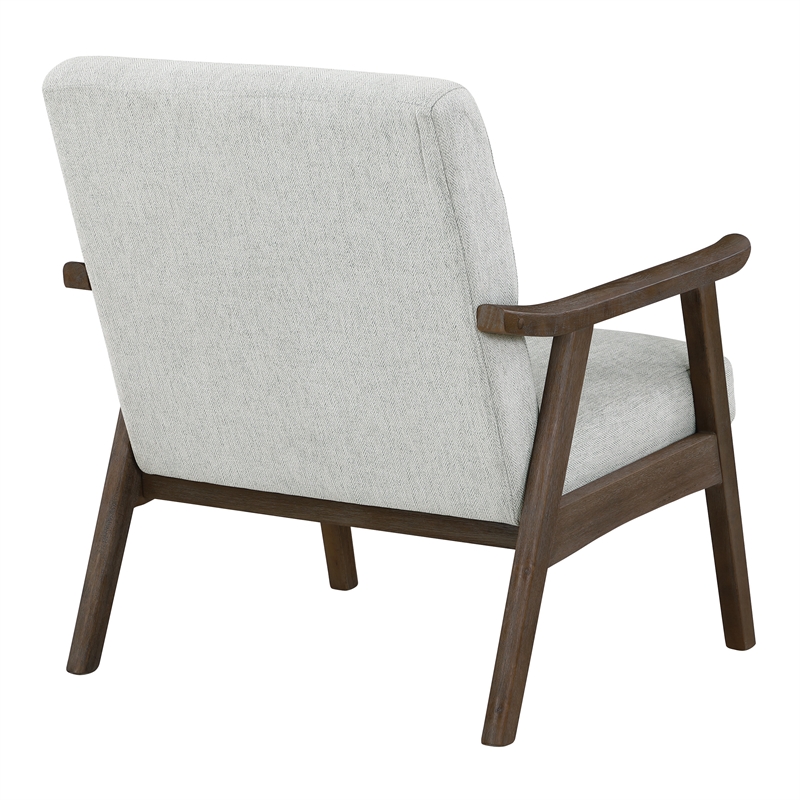 Weldon Armchair in Smoke Gray Fabric with Brushed Brown Finished Frame