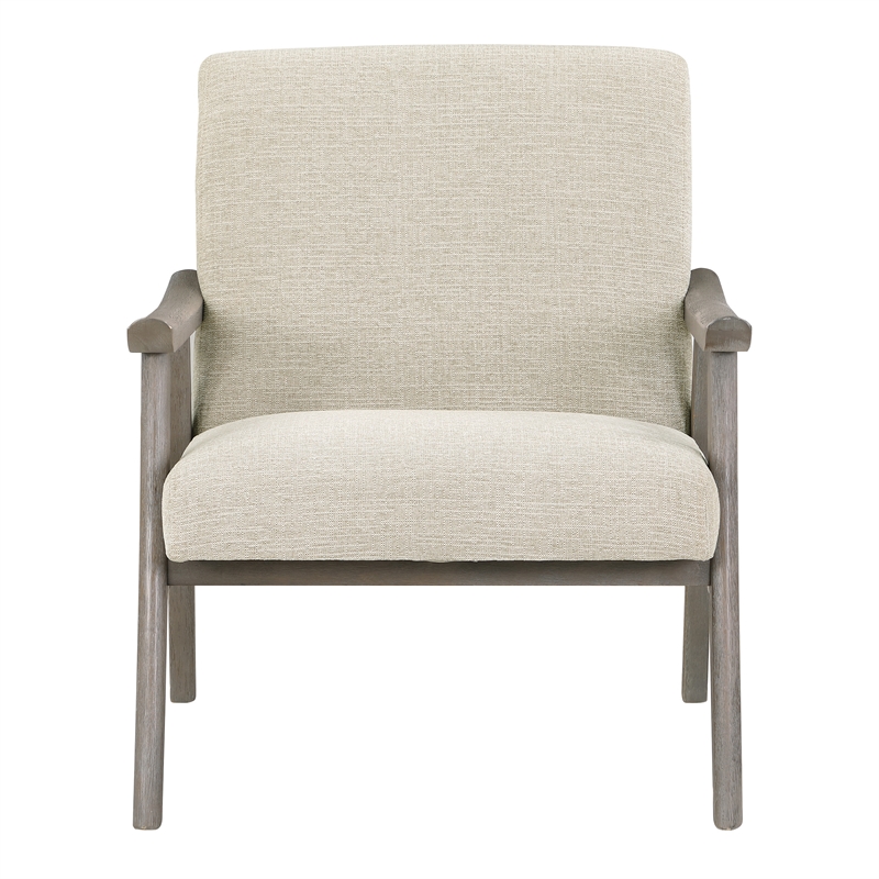 Weldon Armchair in Gray Fabric with Brushed Gray Finished Frame
