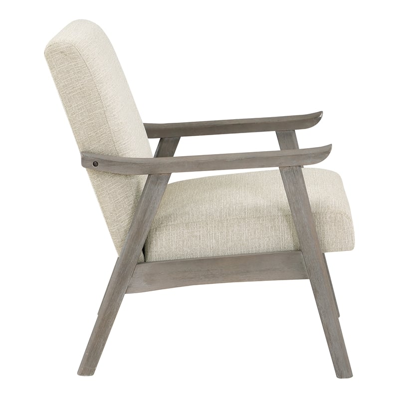 Weldon Armchair in Gray Fabric with Brushed Gray Finished Frame