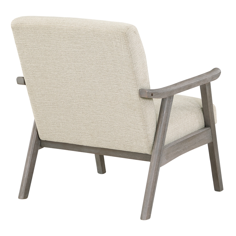 Weldon Armchair in Gray Fabric with Brushed Gray Finished Frame