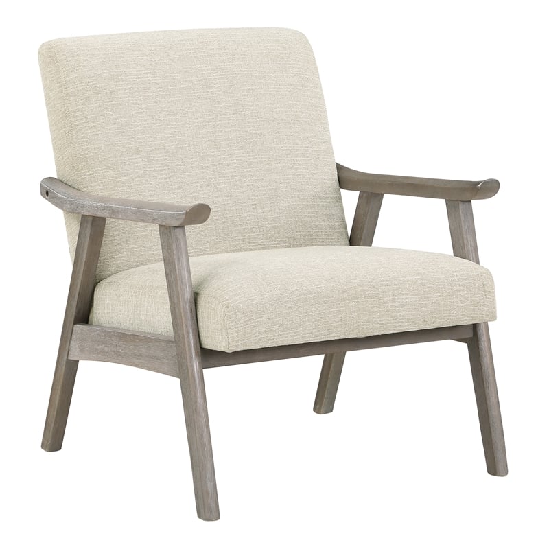 Weldon Armchair in Gray Fabric with Brushed Gray Finished Frame