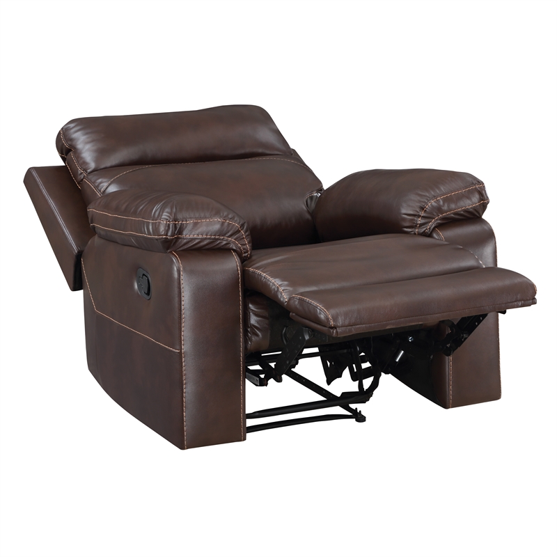 Bryson Recliner With Espresso Faux Leather