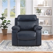 Bryson Recliner With Dark Navy Faux Leather