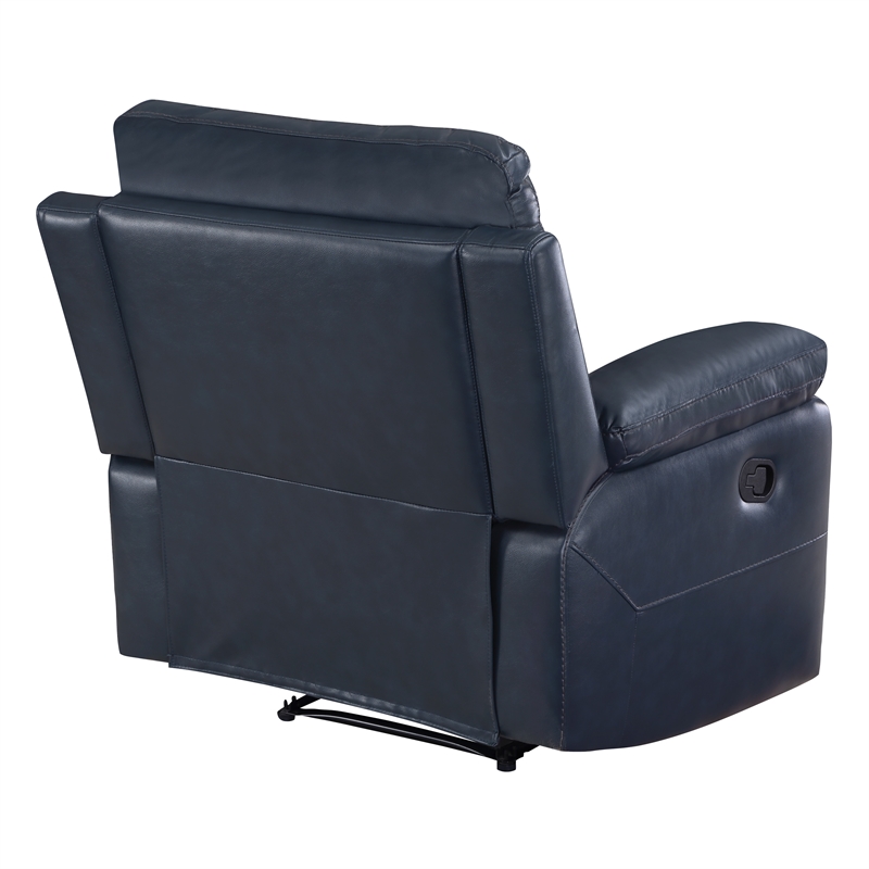 Bryson Recliner With Dark Navy Faux Leather
