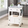 Fairfax Engineered Wood Kitchen Cart with Granite Top and White Base