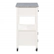 Fairfax Engineered Wood Kitchen Cart with Granite Top and White Base