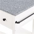 Fairfax Engineered Wood Kitchen Cart with Granite Top and White Base