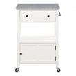 Fairfax Engineered Wood Kitchen Cart with Granite Top and White Base