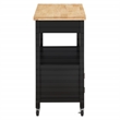 Radford Engineered Wood Kitchen Cart with Wood Top and Black Base
