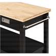Radford Engineered Wood Kitchen Cart with Wood Top and Black Base