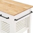 Stafford Engineered Wood Kitchen Cart with Wood Top and White Base