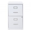 2 Drawer Locking Metal File Cabinet in White