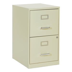 2 Drawer Locking Metal File Cabinet in Tan