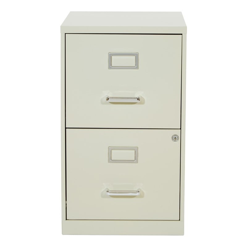 2 Drawer Locking Metal File Cabinet in Tan
