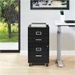 2 Drawer Mobile Locking Metal File Cabinet in Black