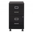2 Drawer Mobile Locking Metal File Cabinet in Black