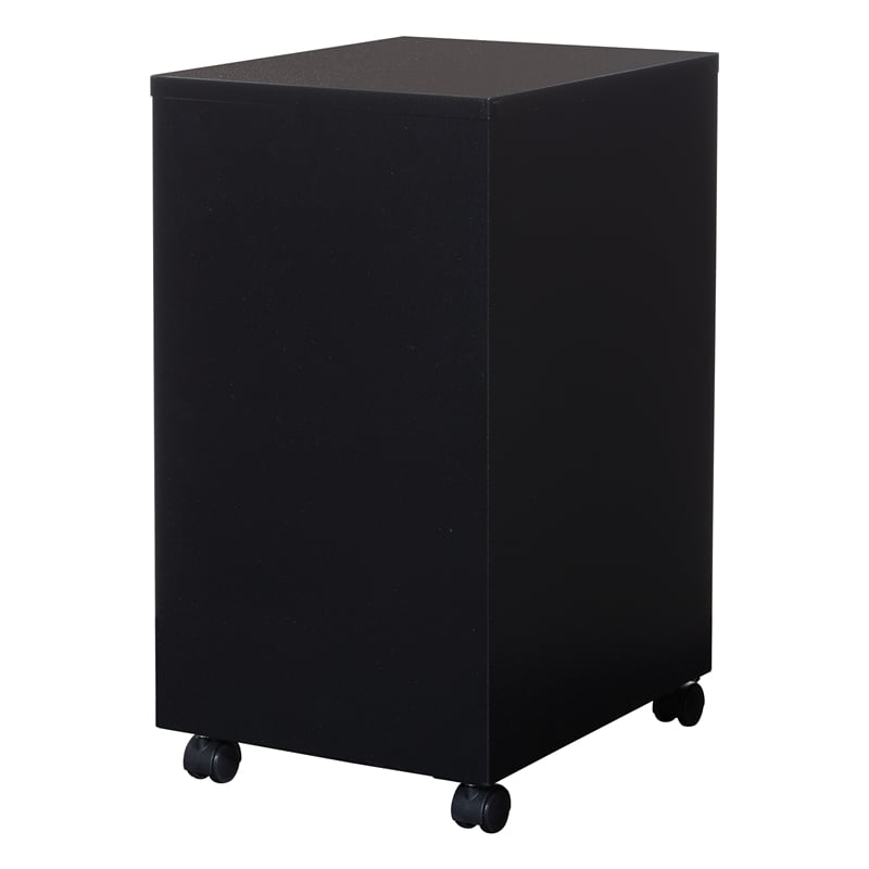 2 Drawer Mobile Locking Metal File Cabinet in Black
