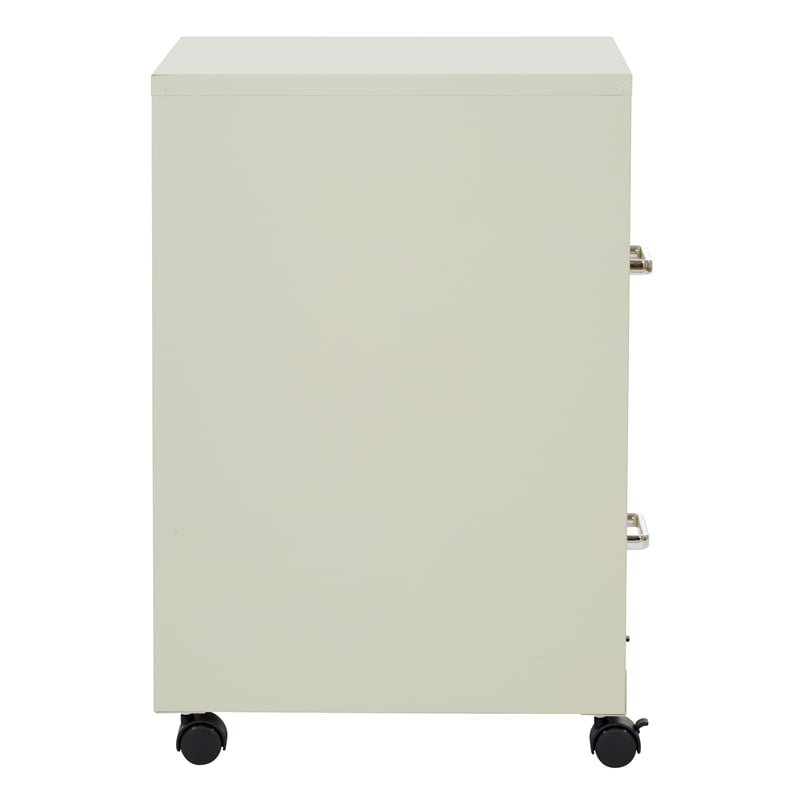 2 Drawer Mobile Locking Metal File Cabinet in Tan
