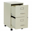 2 Drawer Mobile Locking Metal File Cabinet in Tan