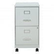 2 Drawer Mobile Locking Metal File Cabinet in Gray