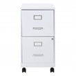 2 Drawer Mobile Locking Metal File Cabinet in White