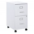2 Drawer Mobile Locking Metal File Cabinet in White