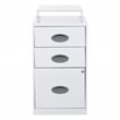 3 Drawer Locking Metal File Cabinet w/ Top Shelf in White