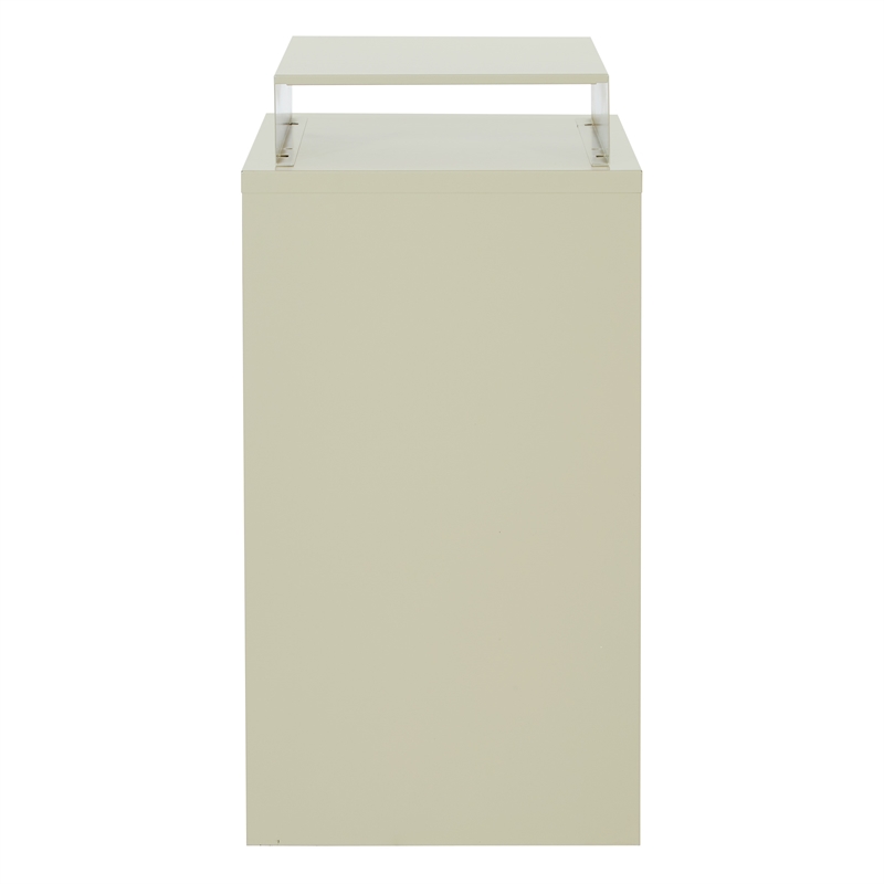 3 Drawer Locking Metal File Cabinet w/ Top Shelf in Tan
