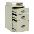 3 Drawer Locking Metal File Cabinet w/ Top Shelf in Tan