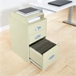 3 Drawer Locking Metal File Cabinet w/ Top Shelf in Tan