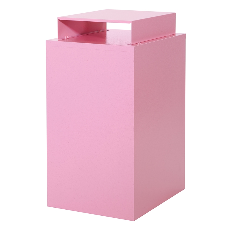 3 Drawer Locking Metal File Cabinet w/ Top Shelf in Pink