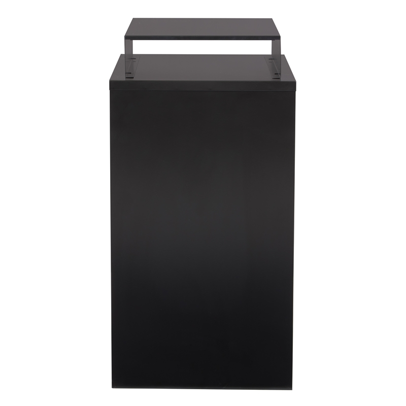 3 Drawer Locking Metal File Cabinet w/ Top Shelf in Black