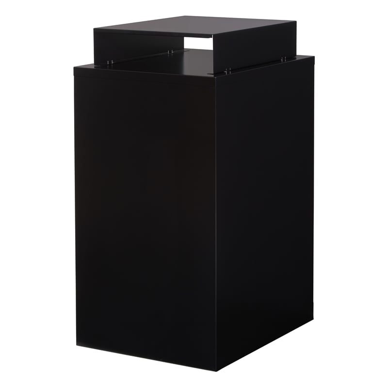 3 Drawer Locking Metal File Cabinet w/ Top Shelf in Black