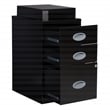 3 Drawer Locking Metal File Cabinet w/ Top Shelf in Black