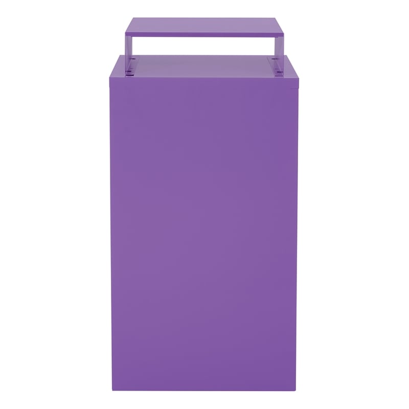 3 Drawer Locking Metal File Cabinet w/ Top Shelf in Purple