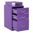 3 Drawer Locking Metal File Cabinet w/ Top Shelf in Purple