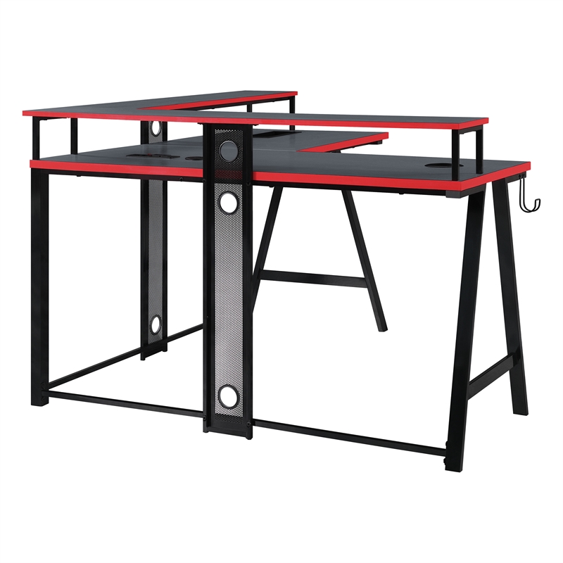 Disruptor L-Shape Gaming Desk in Metal Black