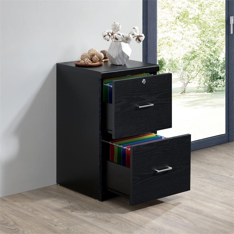 Alpine 2-Drawer Engineered Wood  Vertical File with Lockdowel  in Black