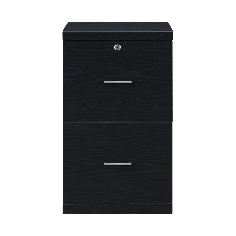 Alpine 2-Drawer Engineered Wood  Vertical File with Lockdowel  in Black