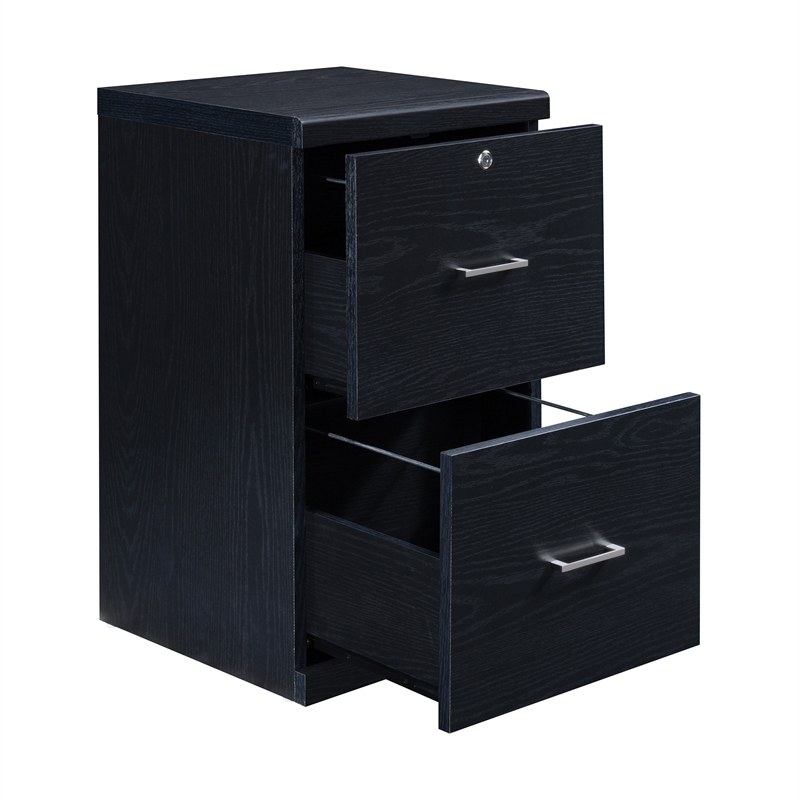 Alpine 2-Drawer Engineered Wood  Vertical File with Lockdowel  in Black