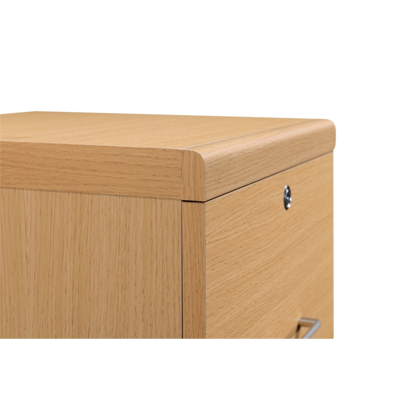 Alpine 2-Drawer Engineered Wood Vertical File with Lockdowel  in Natural Finish