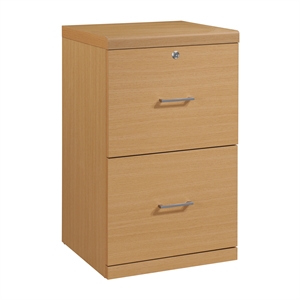 alpine 2-drawer engineered wood vertical file with lockdowel  in natural finish