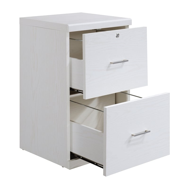 Alpine 2-Drawer Engineered Wood Vertical File with Lockdowel in White Finish