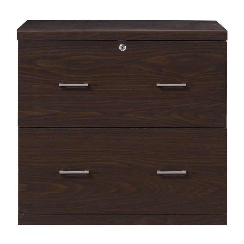 Alpine 2-Drawer Engineered Wood Lateral File with Lockdowel in Espresso Finish
