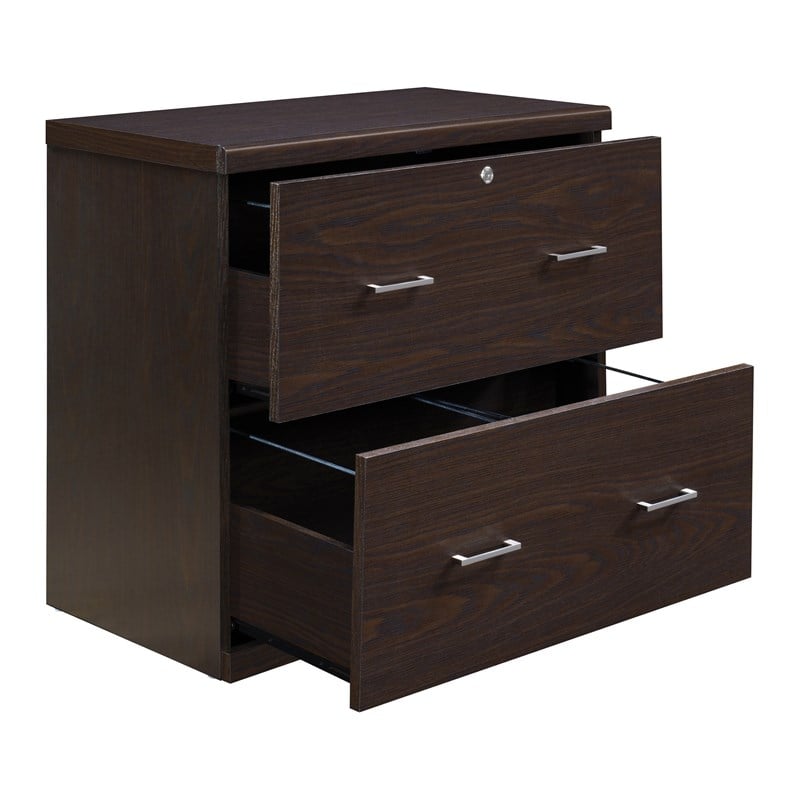Alpine 2-Drawer Engineered Wood Lateral File with Lockdowel in Espresso Finish